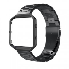 Simpeak Fitbit Blaze Band Frame, Replacement Stainless Steel Band with Metal Frame for Fit bit Blaze Smart Fitness Watch ( Match Link Removal Tool), Black