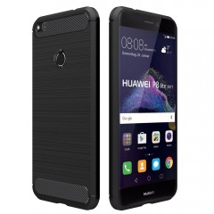 Huawei P8 Lite 2017 Case, Simpeak Premium Rugged Protector Back Case for Huawei P8 Lite 2017 (Not for Huawei P8 Lite 2015) [Drop Protection] [Anti Slip] [Scratch Resistant], Black