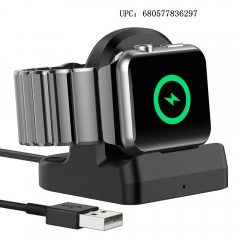 Simpeak for Apple Watch Charger Station, iWatch Charger Charging Dock Stand Build-in USB Charging Cable for All 38mm 42mm Apple Watch Series 1, Series 2, Series 3 (3.3 FT)